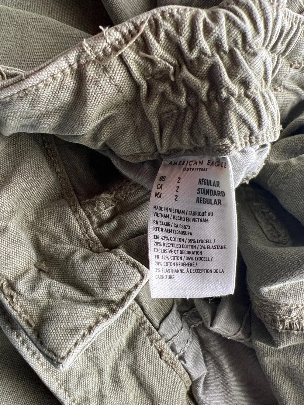 American Eagle Olive green Cargo Women’s Jeans Casual High-Rise Utility Pants 2